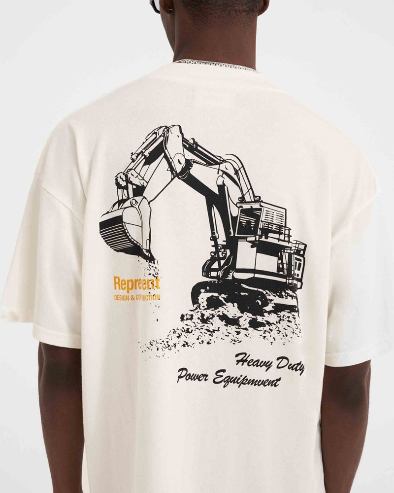 Men's Represent Design & Construction T-Shirt White | UK-BHVOT7049