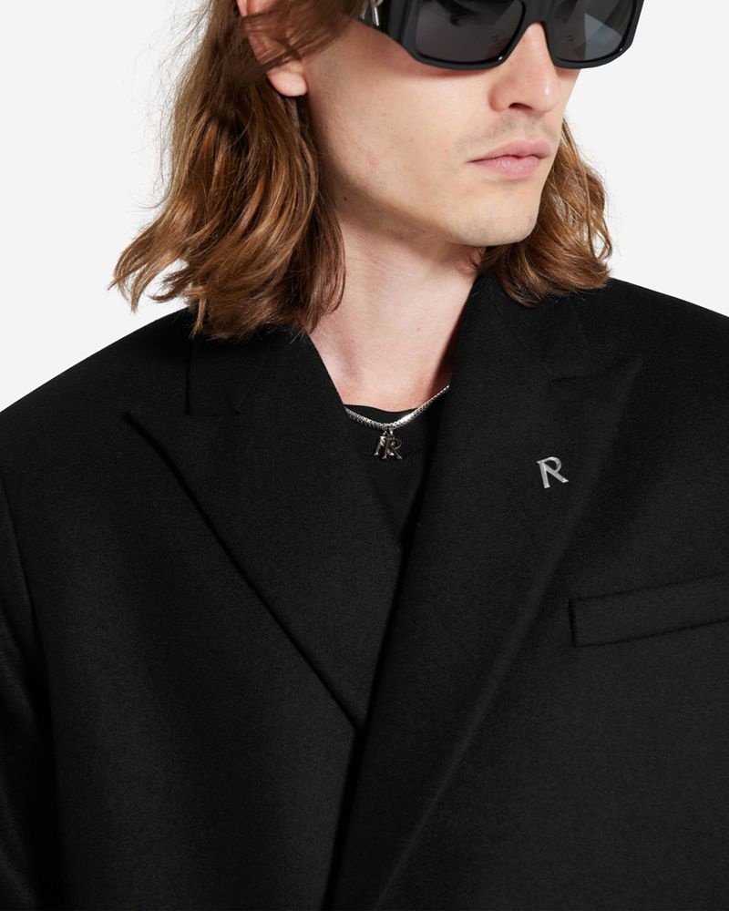 Men's Represent Double Breasted Blazer Black | UK-JLTDW3086