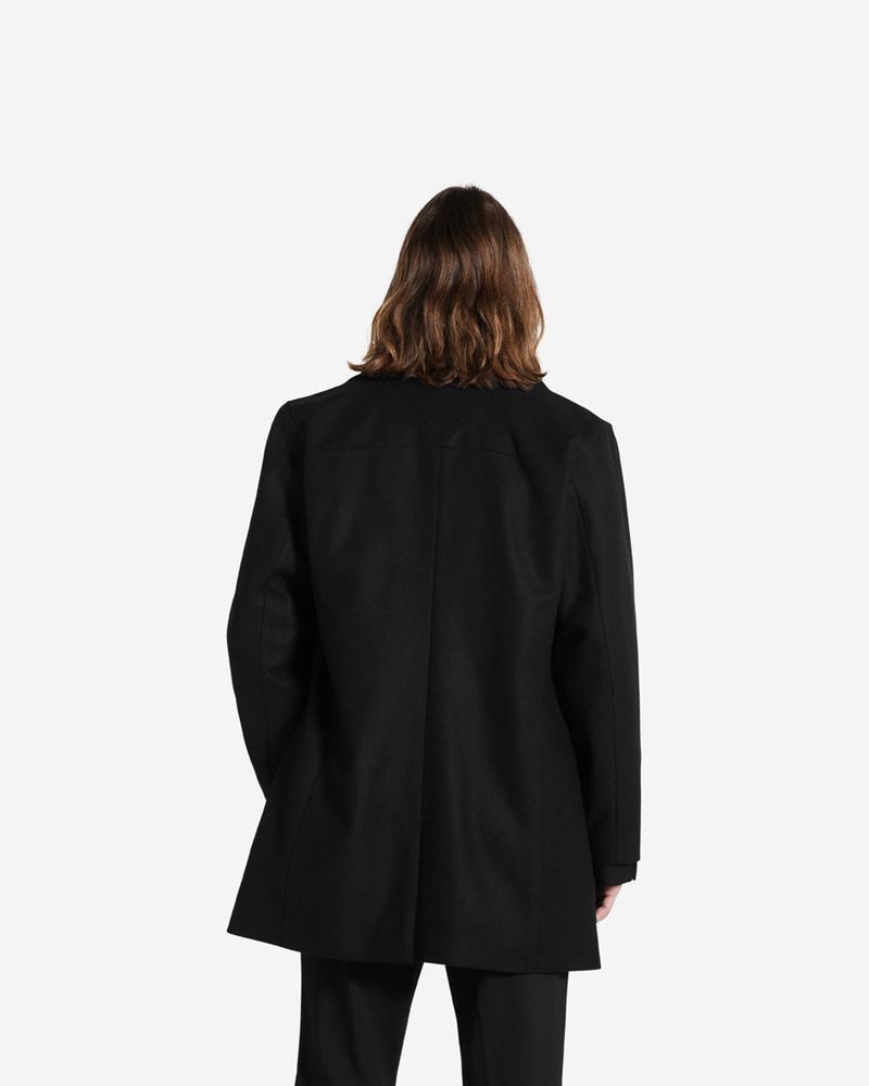 Men's Represent Double Breasted Coat Black | UK-ZKOTB0857