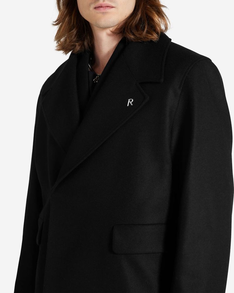 Men's Represent Double Breasted Coat Black | UK-ZKOTB0857