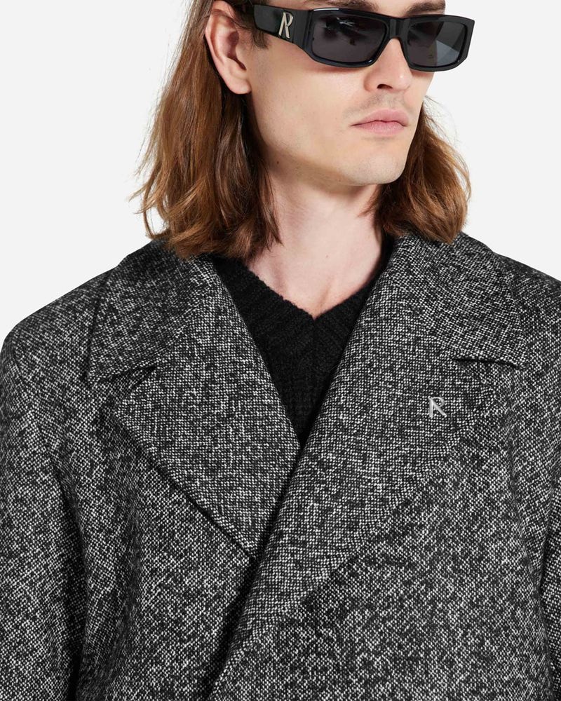 Men's Represent Double Breasted Coat Dark Grey | UK-UBKQC1827