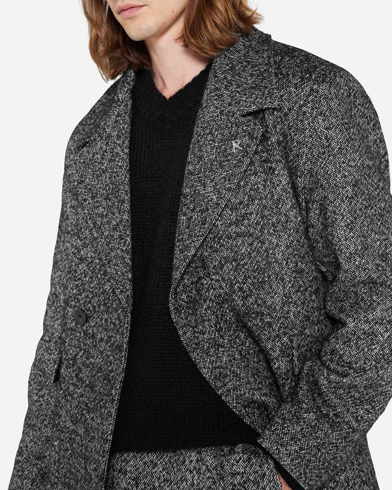 Men's Represent Double Breasted Coat Dark Grey | UK-UBKQC1827