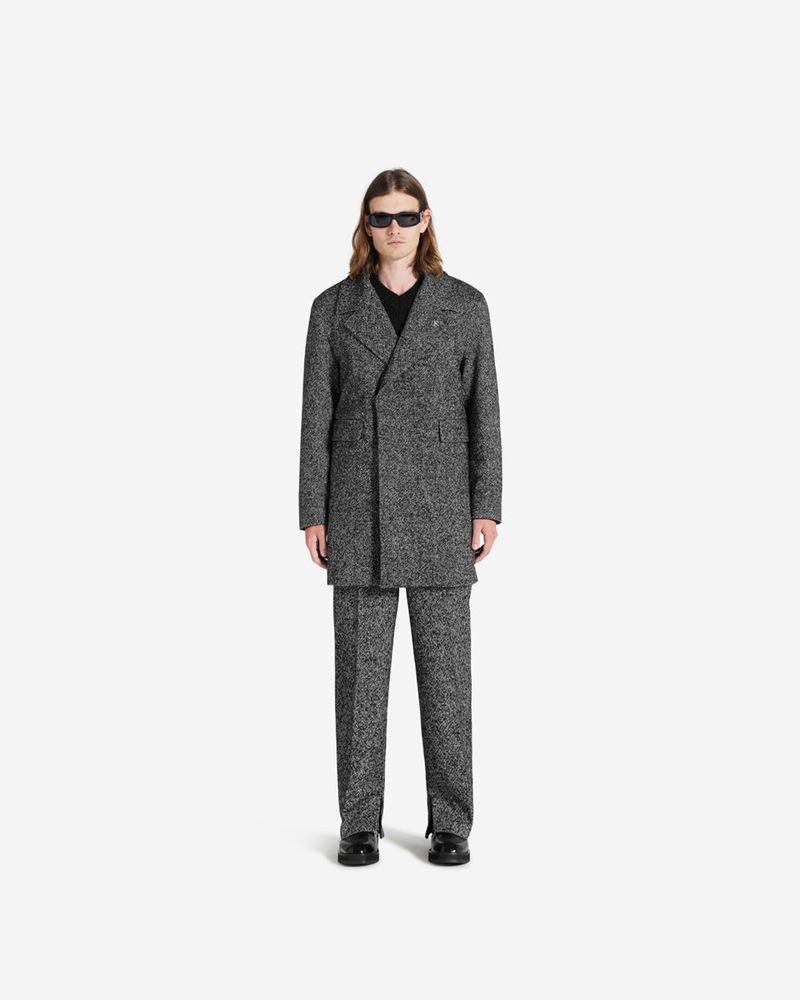 Men's Represent Double Breasted Coat Dark Grey | UK-UBKQC1827