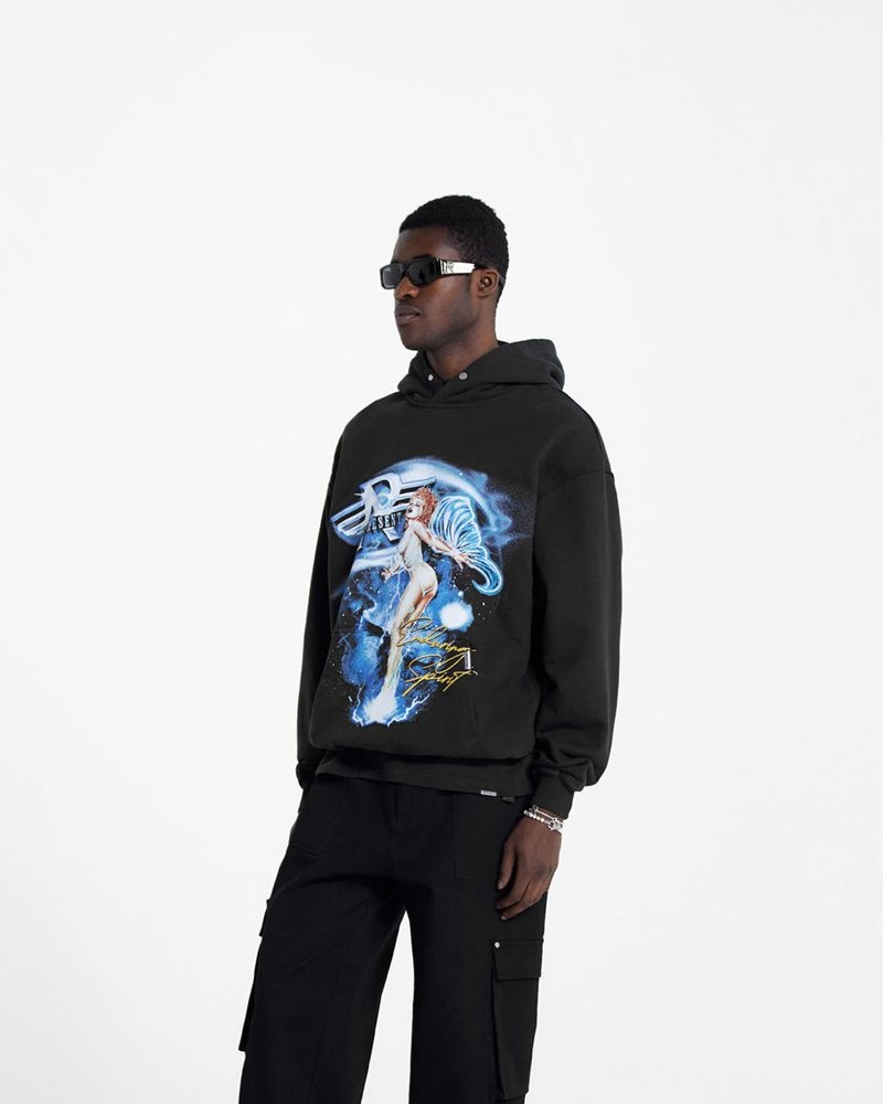 Men's Represent Enduring Spirit Hoodie Black | UK-RYUCQ5810