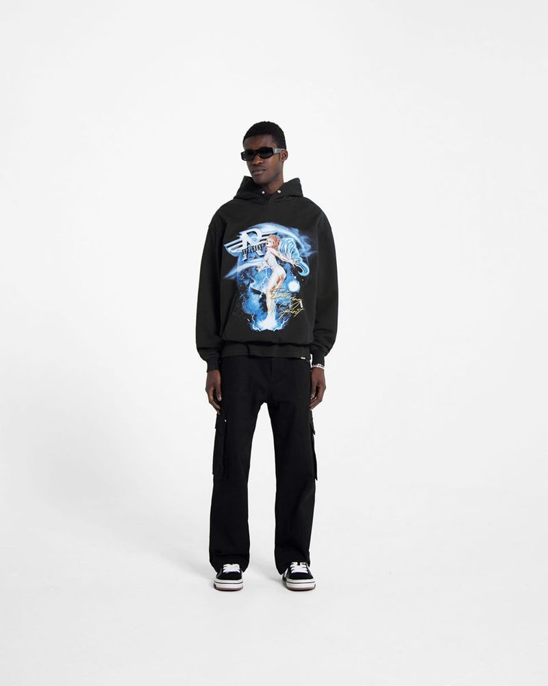 Men's Represent Enduring Spirit Hoodie Black | UK-RYUCQ5810