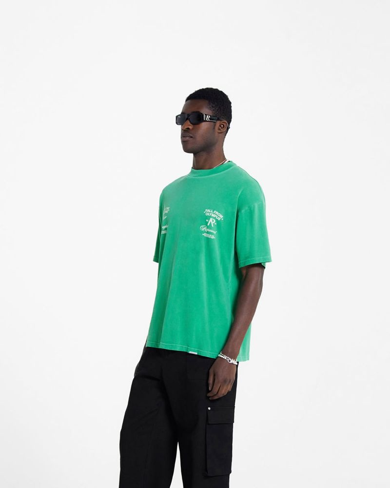 Men's Represent Fall From Olympus T-Shirt Green | UK-MENHU0264