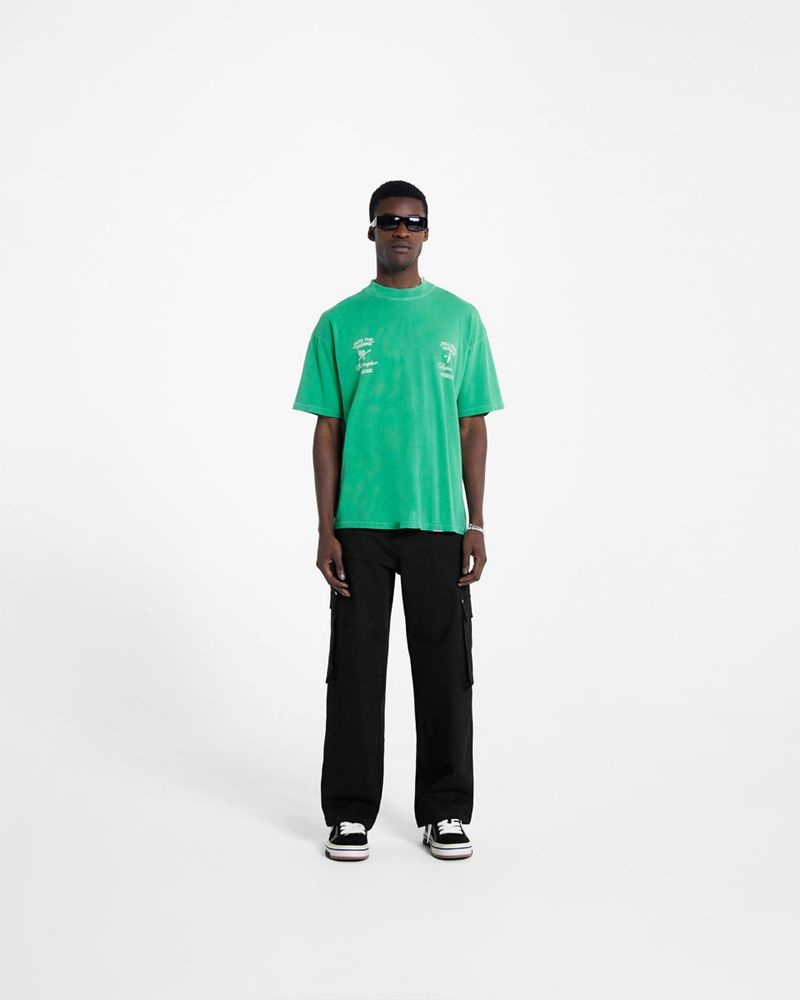 Men's Represent Fall From Olympus T-Shirt Green | UK-MENHU0264