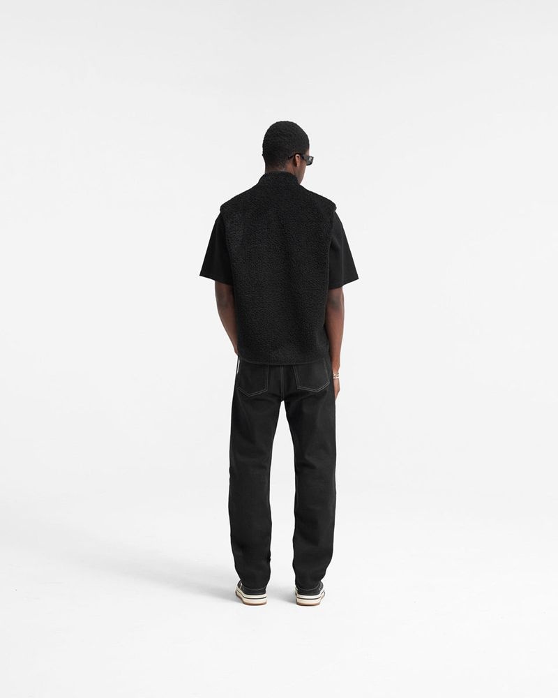 Men's Represent Fleece Vest Black | UK-TRYDQ9437