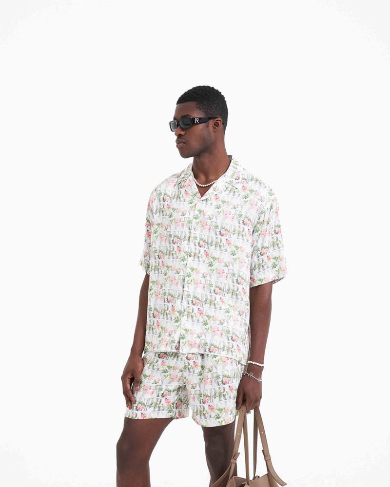 Men's Represent Floral Shirts White | UK-UVDXH9380