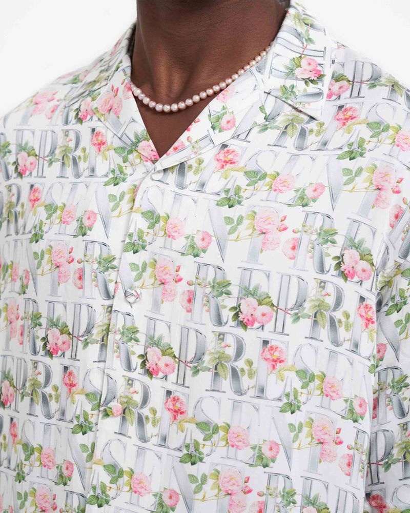 Men's Represent Floral Shirts White | UK-UVDXH9380