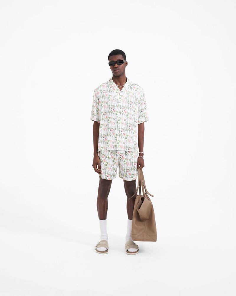 Men's Represent Floral Shirts White | UK-UVDXH9380