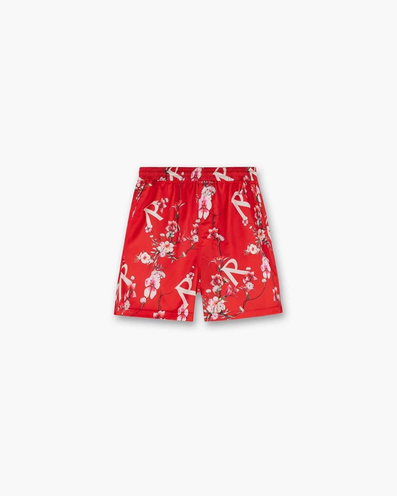 Men\'s Represent Floral Shorts Burnt Red | UK-FCRGA6725