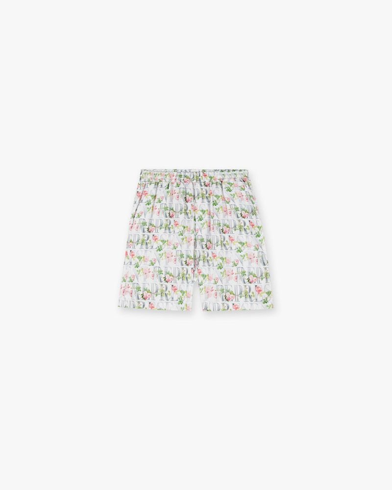 Men\'s Represent Floral Shorts White Multicolor | UK-QBVRN3468