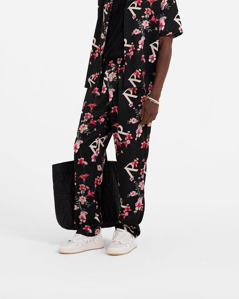 Men's Represent Floral Trousers Black | UK-VJYAN4250