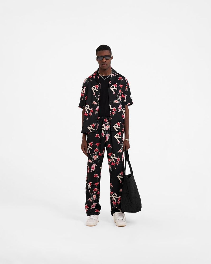 Men's Represent Floral Trousers Black | UK-VJYAN4250