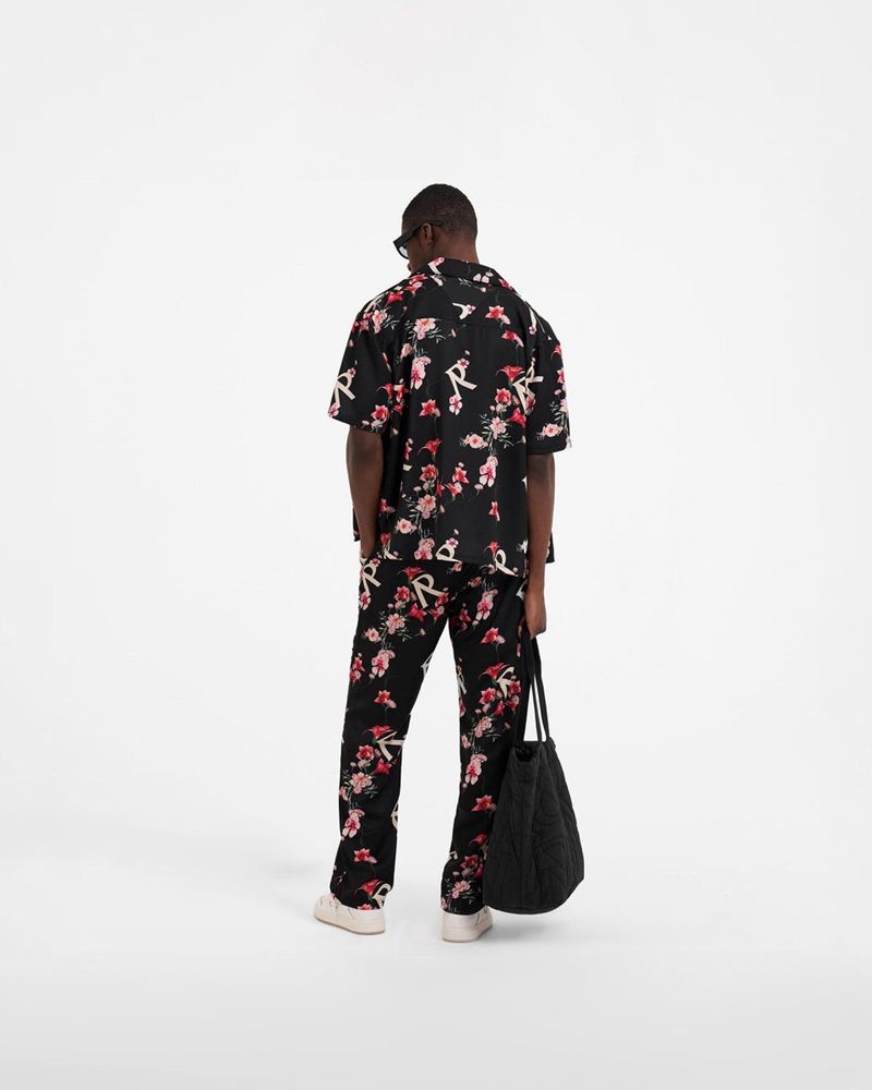 Men's Represent Floral Trousers Black | UK-VJYAN4250