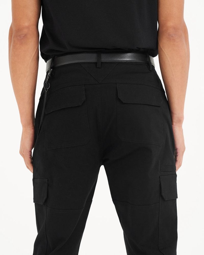 Men's Represent Fw22 Cargo Trousers Black | UK-RCFDY0713