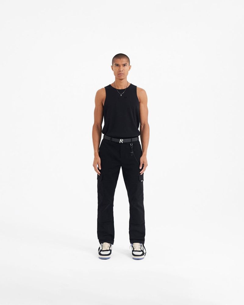 Men's Represent Fw22 Cargo Trousers Black | UK-RCFDY0713