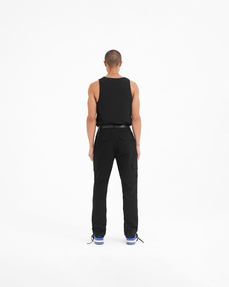 Men's Represent Fw22 Cargo Trousers Black | UK-RCFDY0713