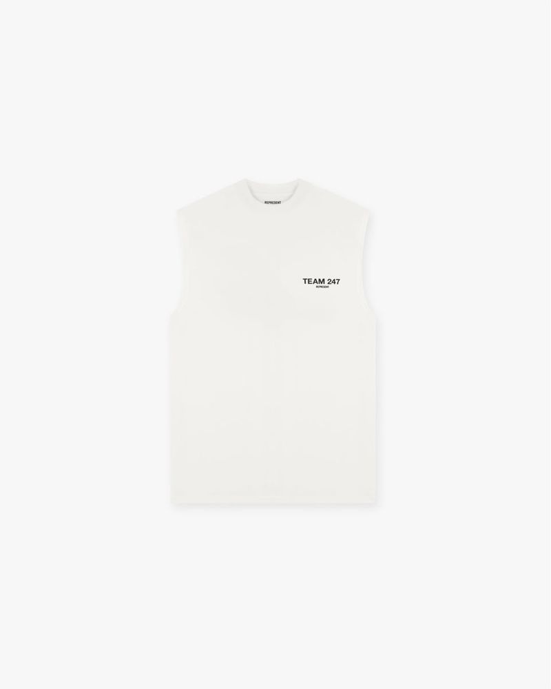 Men\'s Represent Fw23 Team 247 Oversized Tank Top White | UK-FGQWN9435