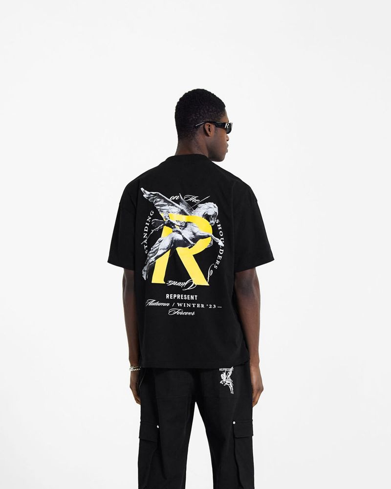 Men's Represent Giants T-Shirt Black | UK-HPGWA0763