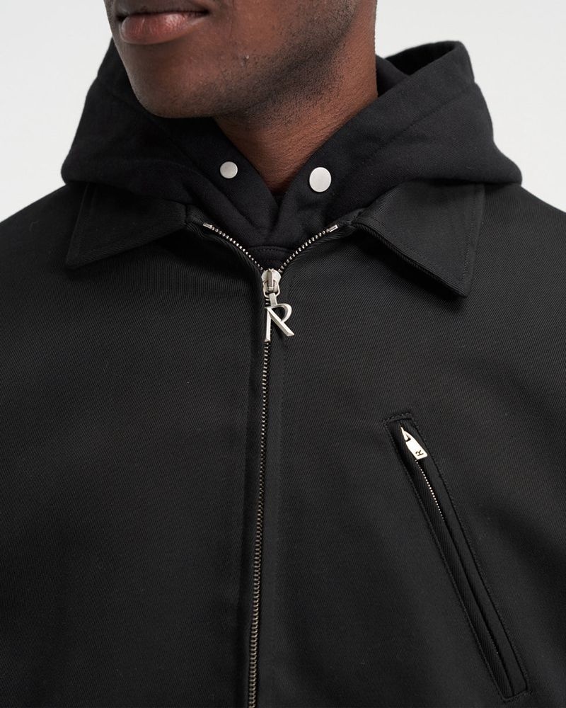 Men's Represent Heavy Zip Overshirt Black | UK-NSGML6172