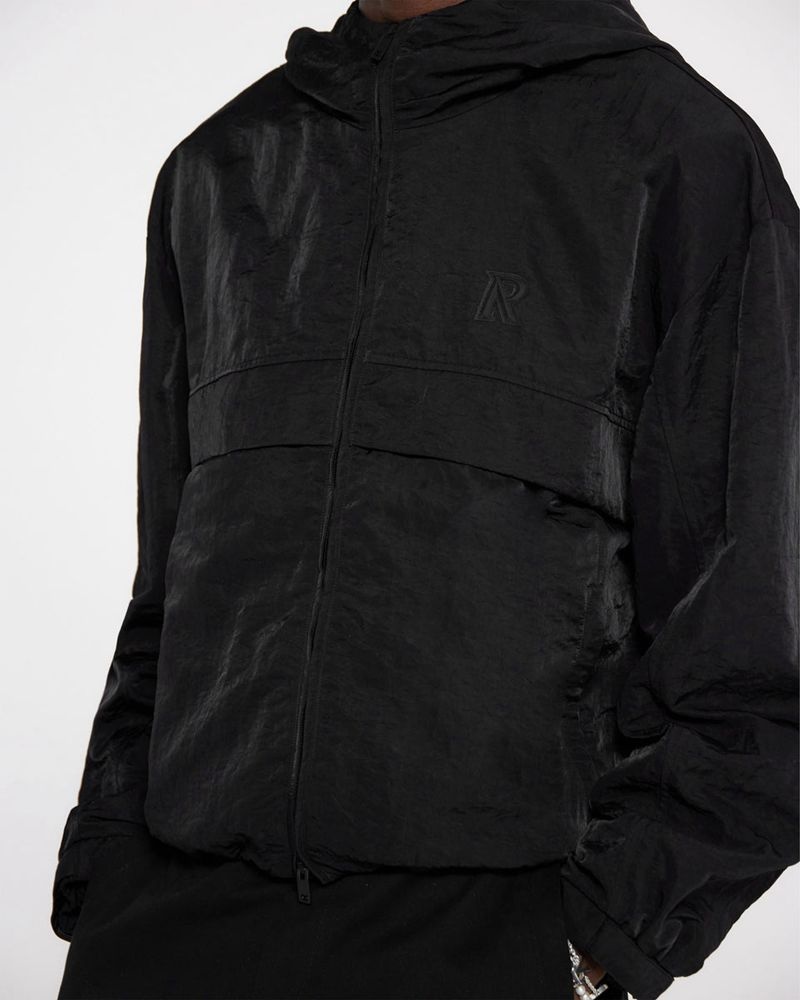 Men's Represent Hooded Track Jacket Black | UK-CSUZO1597