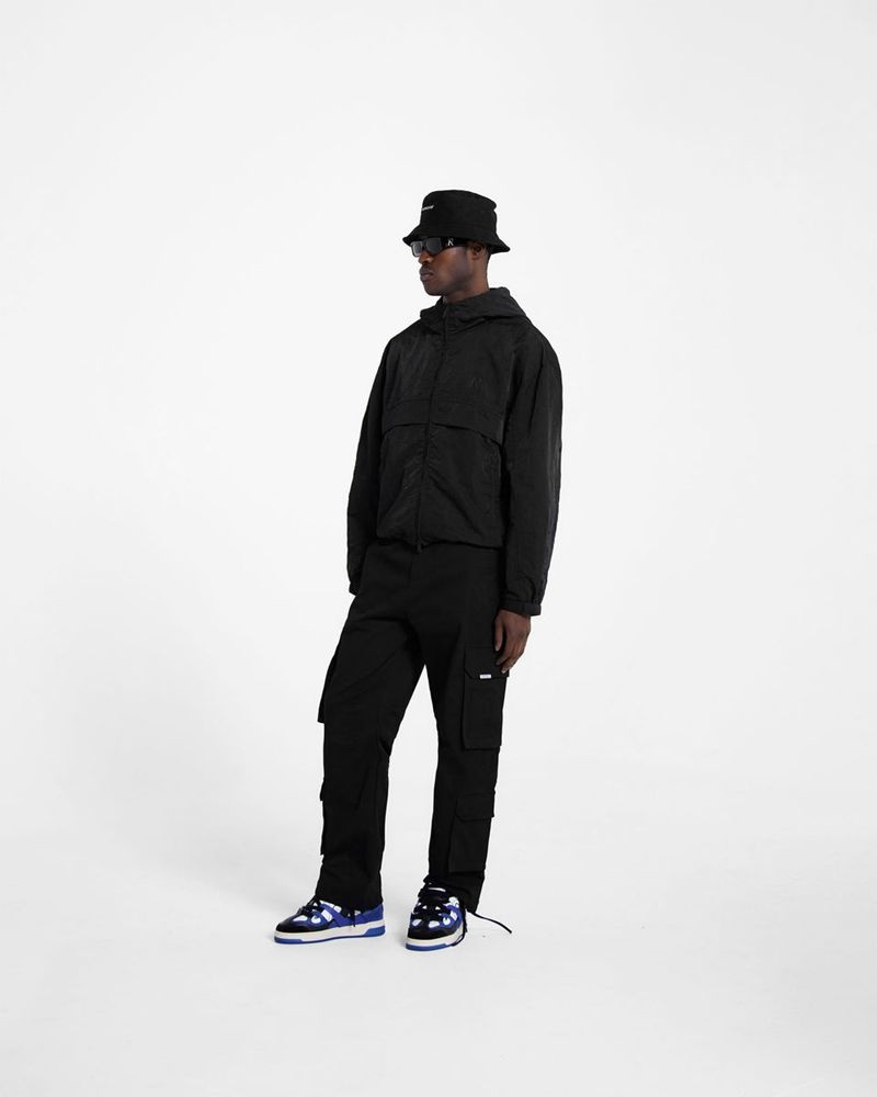 Men's Represent Hooded Track Jacket Black | UK-CSUZO1597