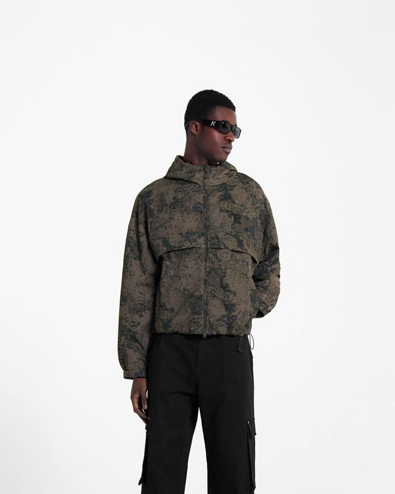 Men's Represent Hooded Track Jacket Camo | UK-CVIZM0852