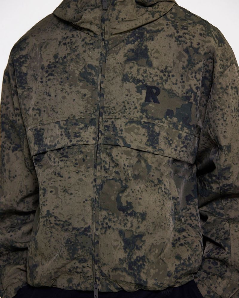 Men's Represent Hooded Track Jacket Camo | UK-CVIZM0852