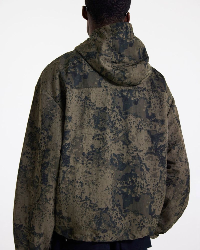 Men's Represent Hooded Track Jacket Camo | UK-CVIZM0852