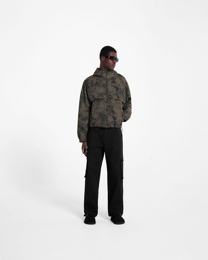 Men's Represent Hooded Track Jacket Camo | UK-CVIZM0852