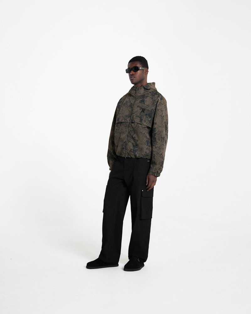 Men's Represent Hooded Track Jacket Camo | UK-CVIZM0852