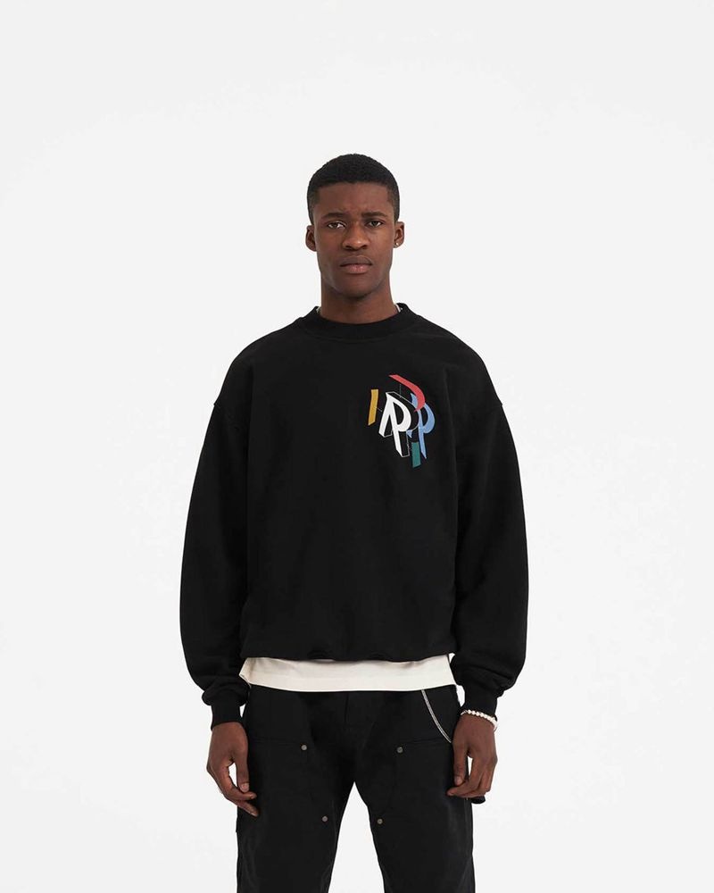 Men's Represent Initial Assembly Sweater Black | UK-WPNJB2486