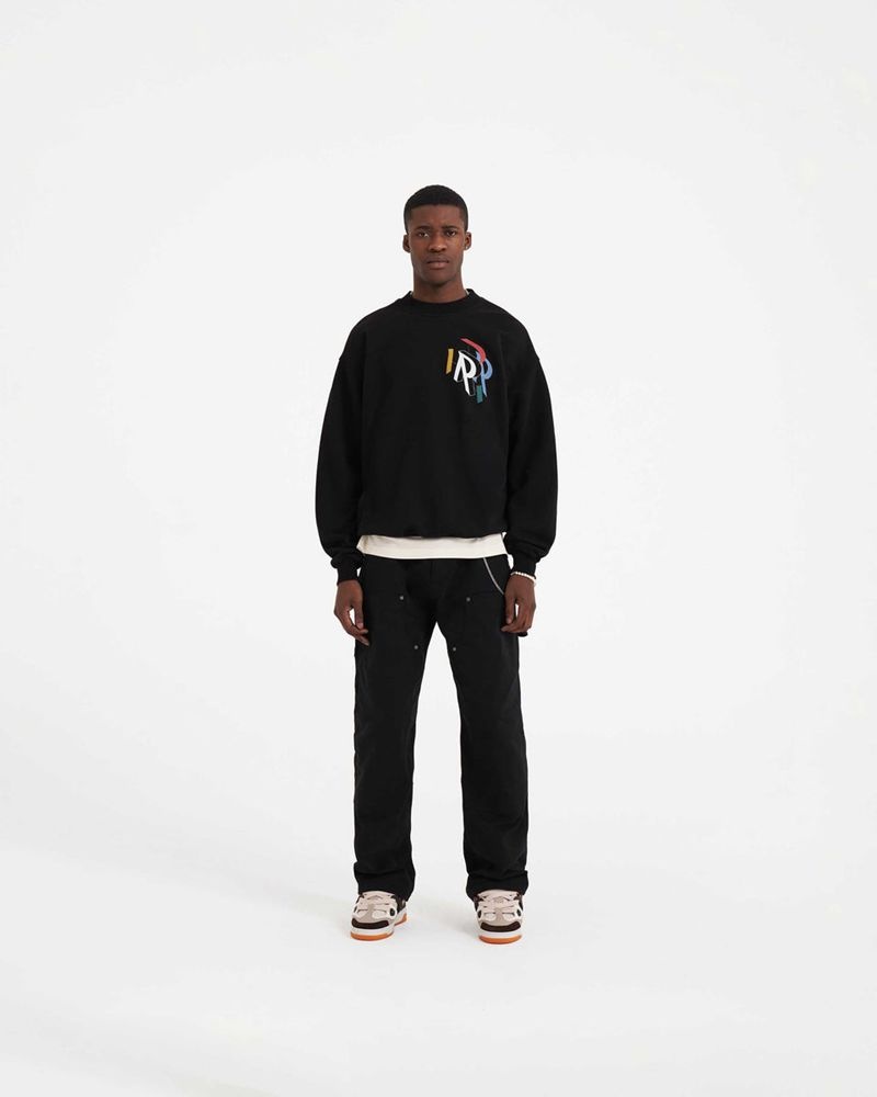 Men's Represent Initial Assembly Sweater Black | UK-WPNJB2486