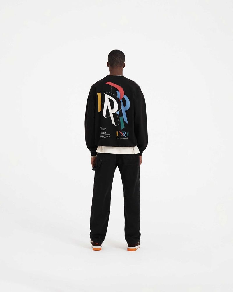 Men's Represent Initial Assembly Sweater Black | UK-WPNJB2486