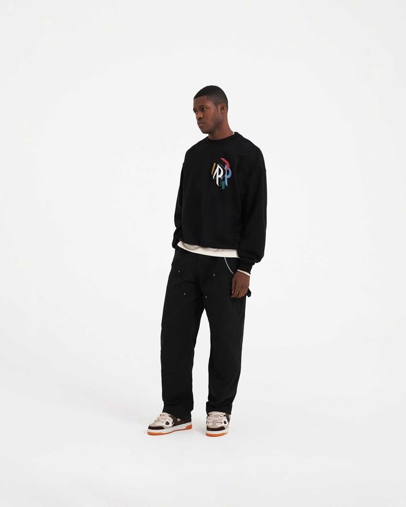 Men's Represent Initial Assembly Sweater Black | UK-WPNJB2486