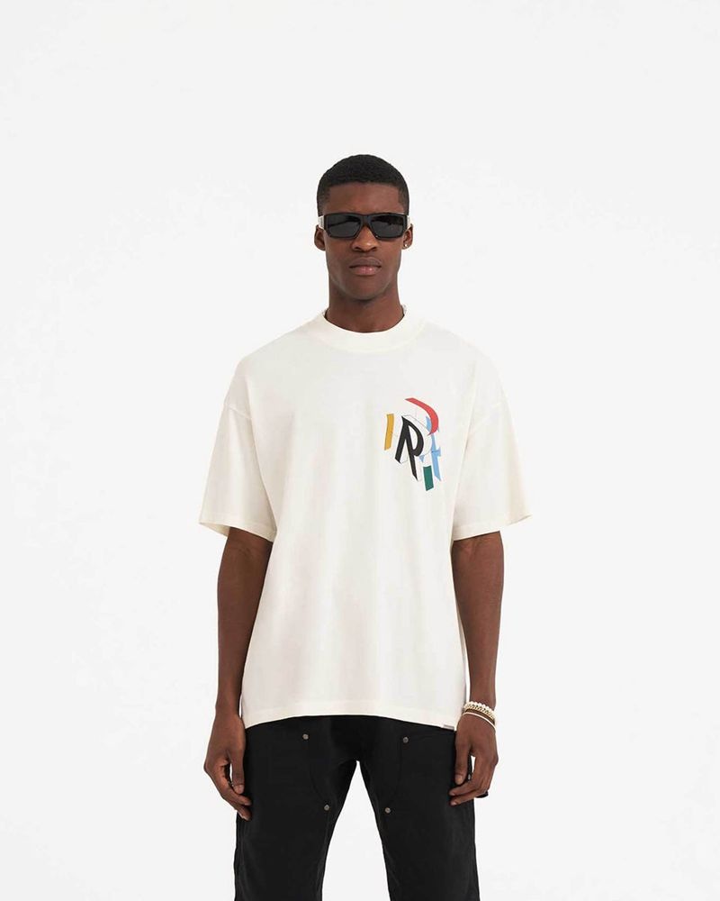 Men's Represent Initial Assembly T-Shirt White | UK-DZWHK3728