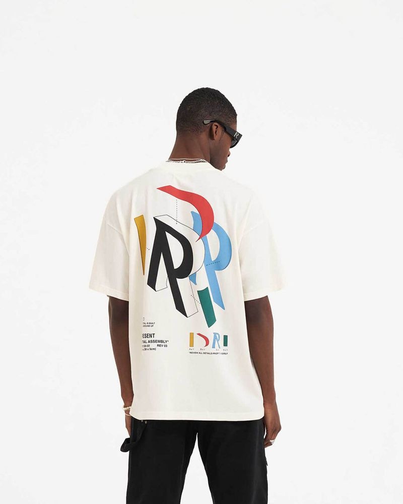 Men's Represent Initial Assembly T-Shirt White | UK-DZWHK3728