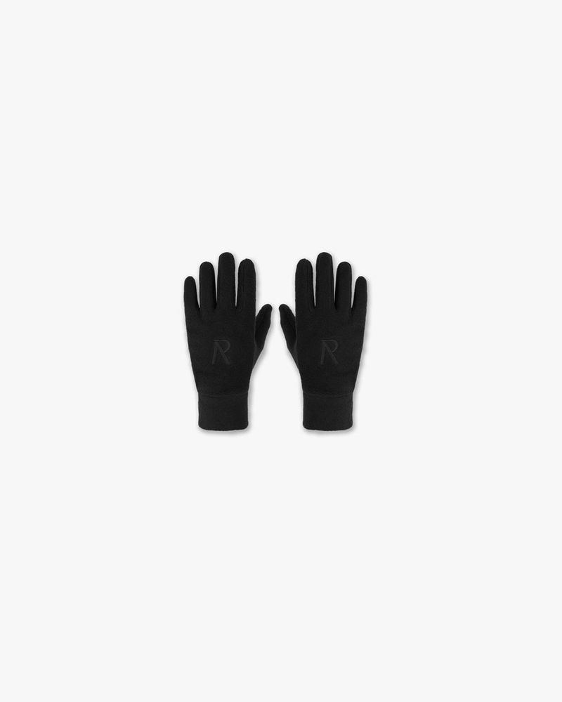 Men\'s Represent Initial Fleece Gloves Black | UK-QUIXV5847