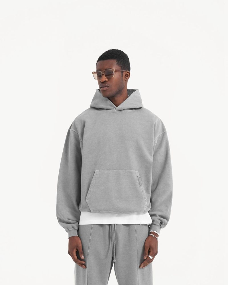 Men's Represent Initial Hoodie Grey | UK-DIQPG7914