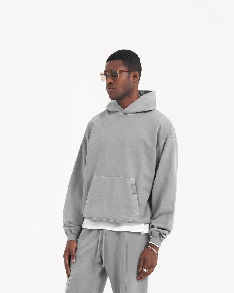 Men's Represent Initial Hoodie Grey | UK-DIQPG7914