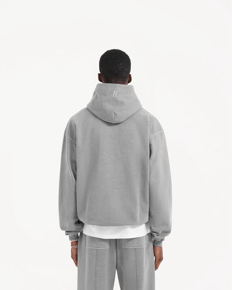 Men's Represent Initial Hoodie Grey | UK-DIQPG7914