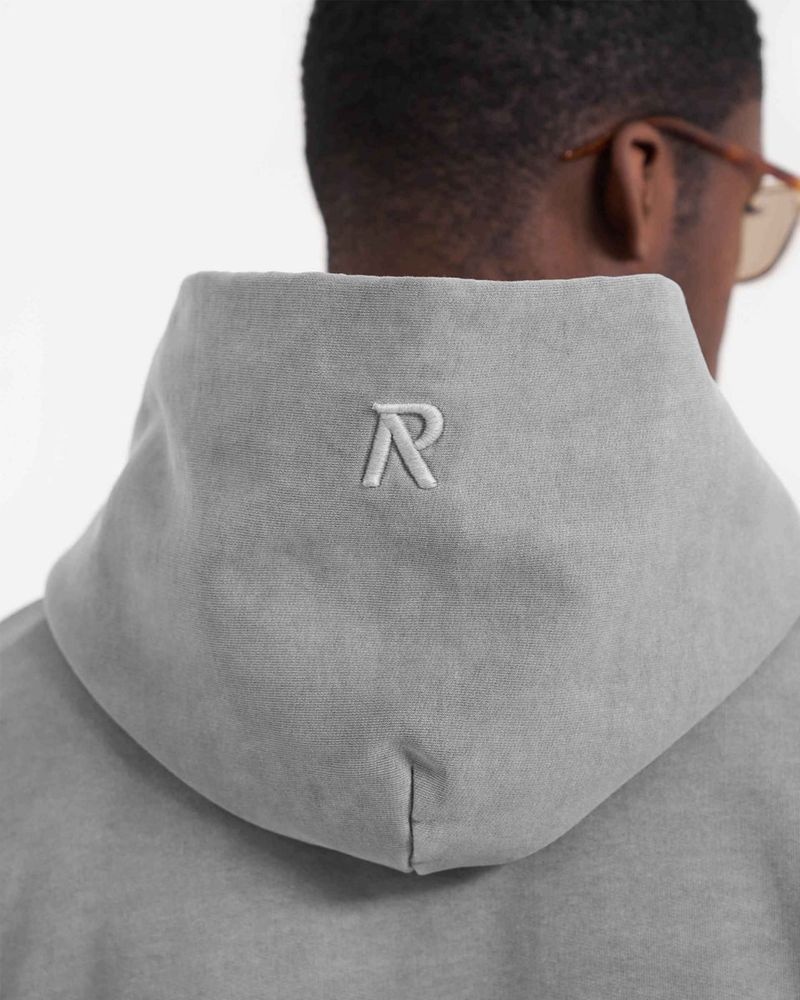 Men's Represent Initial Hoodie Grey | UK-DIQPG7914