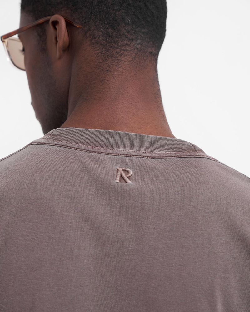 Men's Represent Initial Long Sleeve T-Shirt Taupe | UK-ZPURE5746