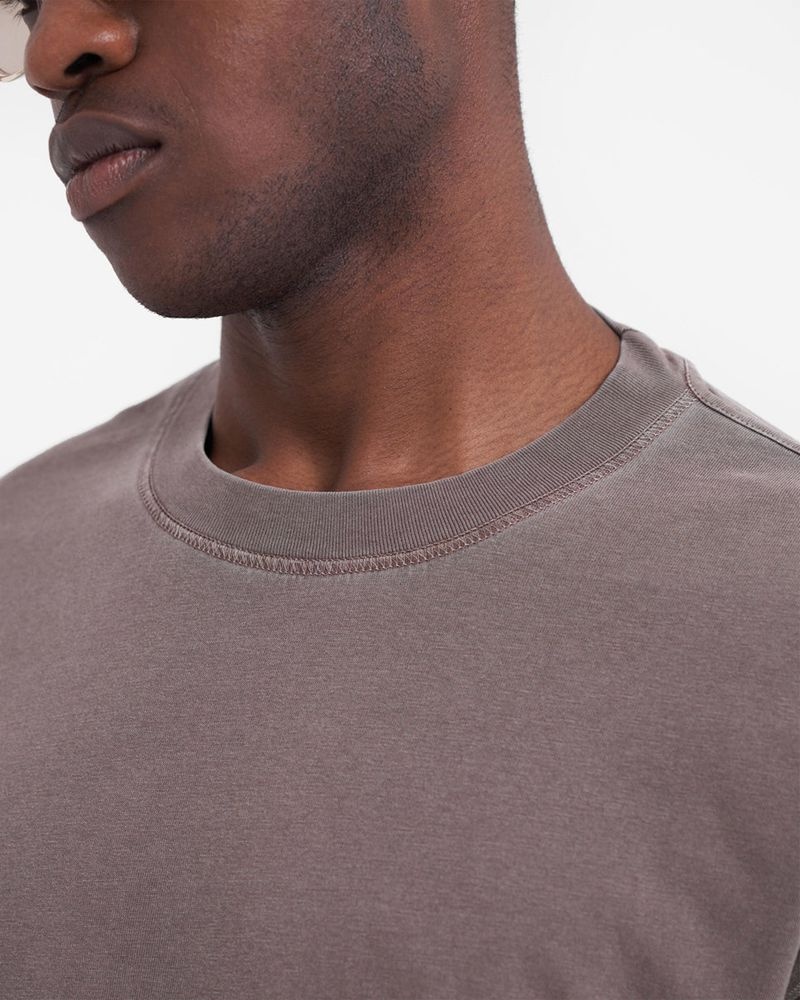 Men's Represent Initial Long Sleeve T-Shirt Taupe | UK-ZPURE5746