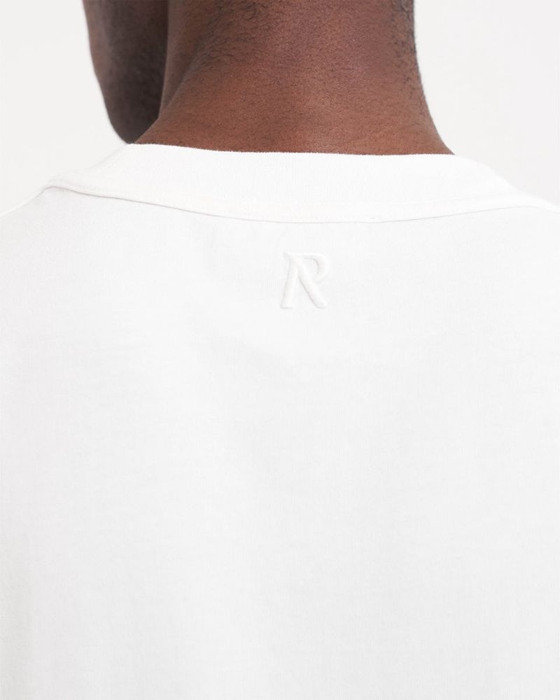 Men's Represent Initial Long Sleeve T-Shirt White | UK-APDTC6234