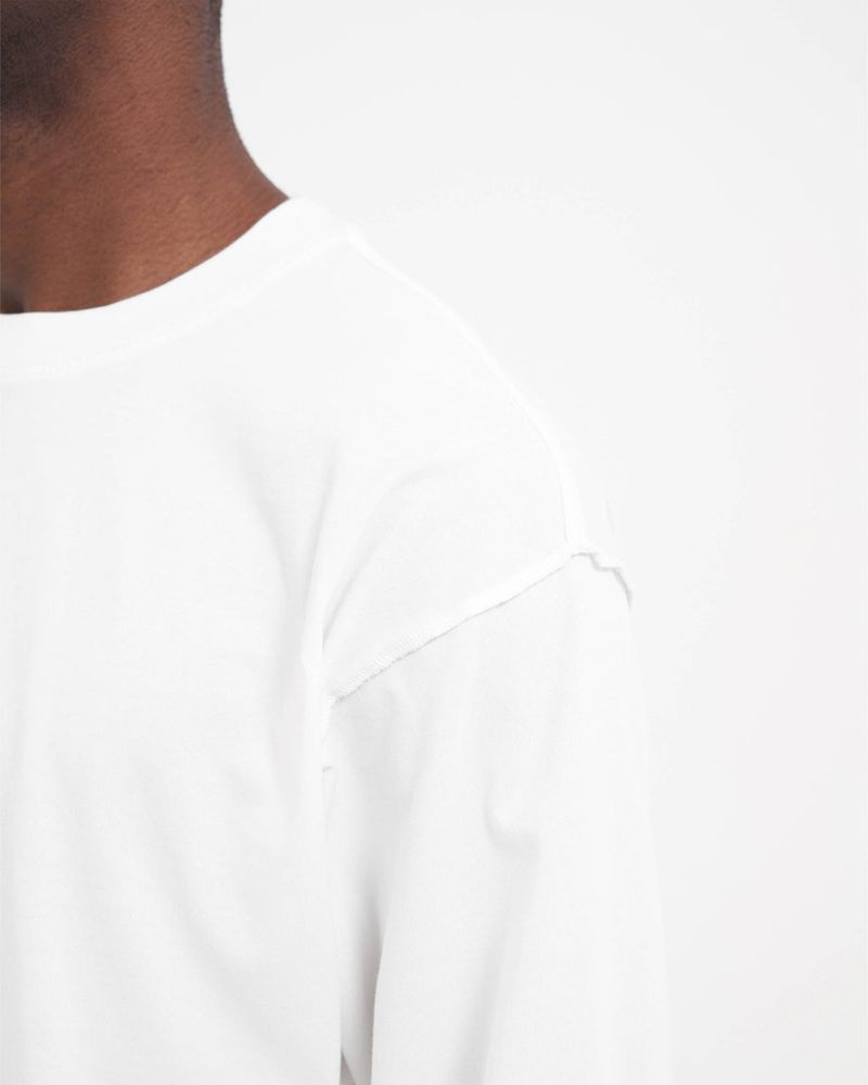 Men's Represent Initial Long Sleeve T-Shirt White | UK-APDTC6234