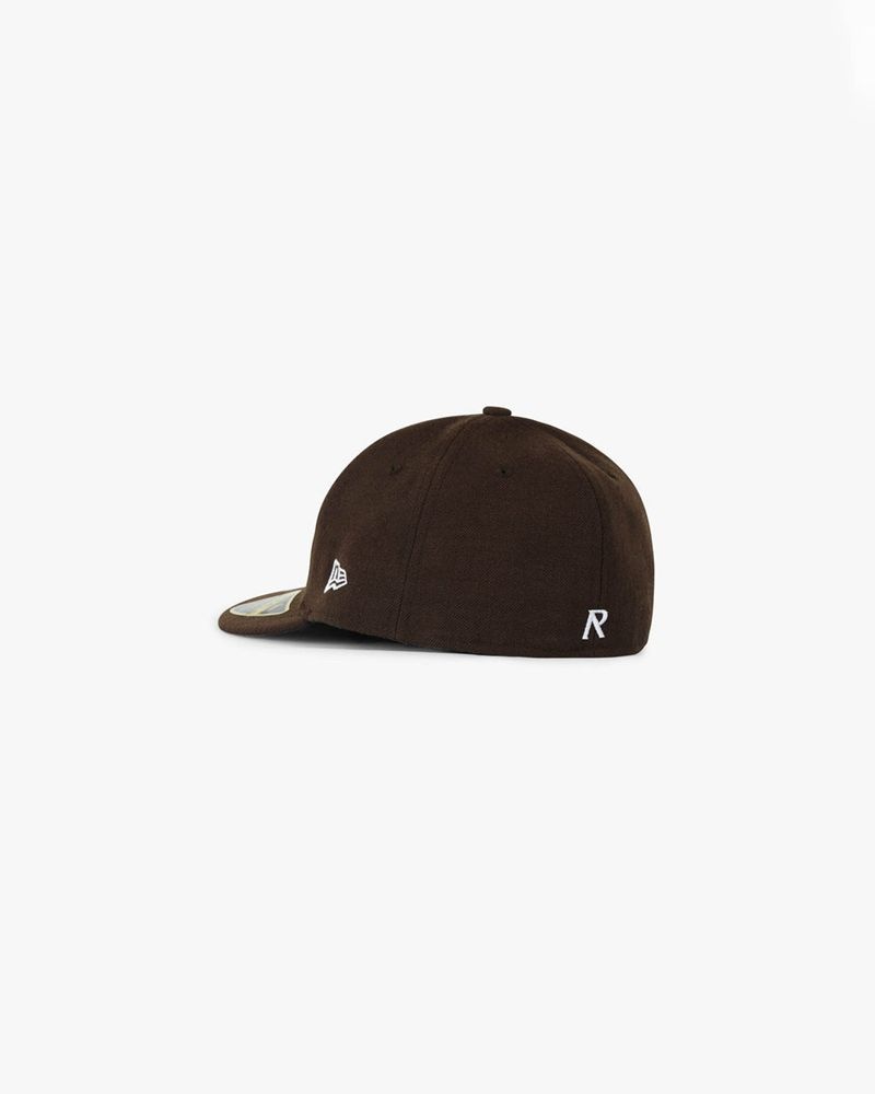 Men's Represent Initial New Era 59fifty Cap Dark Brown | UK-RYXVI0439