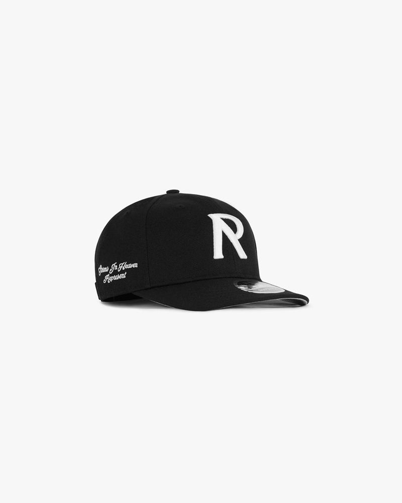 Men's Represent Initial New Era Retro Crown 9fifty Cap Black | UK-QRGVE0147